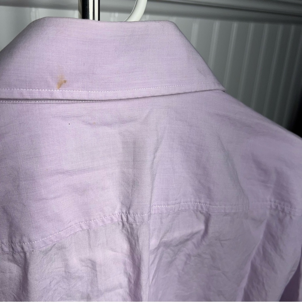 Boss Hugo boss sharp fit lavender long sleeves button down dress shirt size 15 - Picture 7 of 10